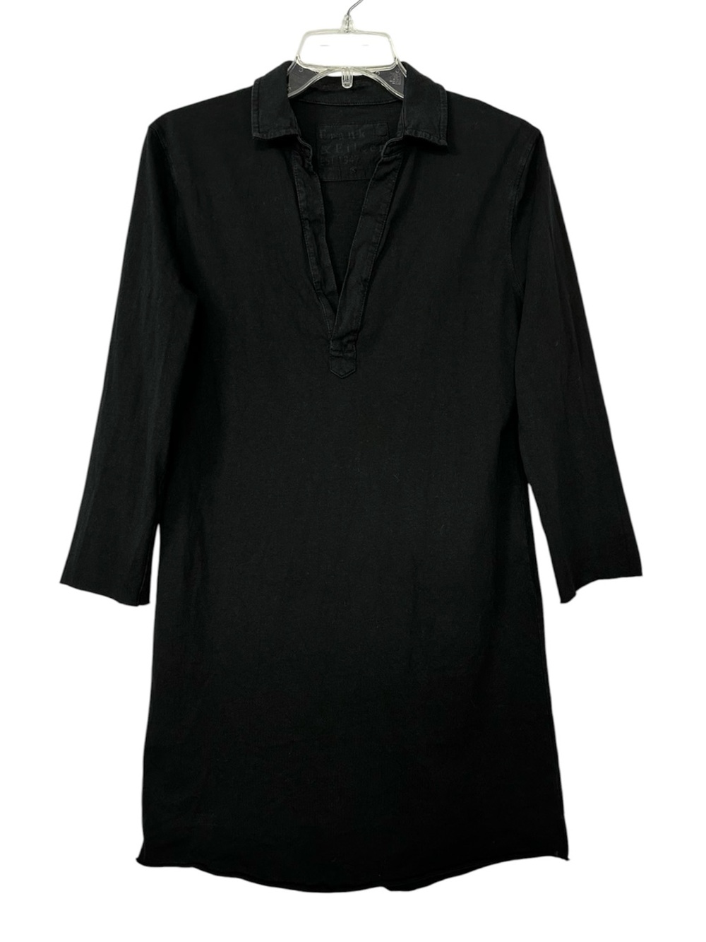 Frank & Eileen Dress Nicole Henley Black 100% Cotton Women’s Size Small